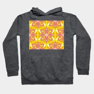 Retro boho flowers foliage orange pink Hoodie